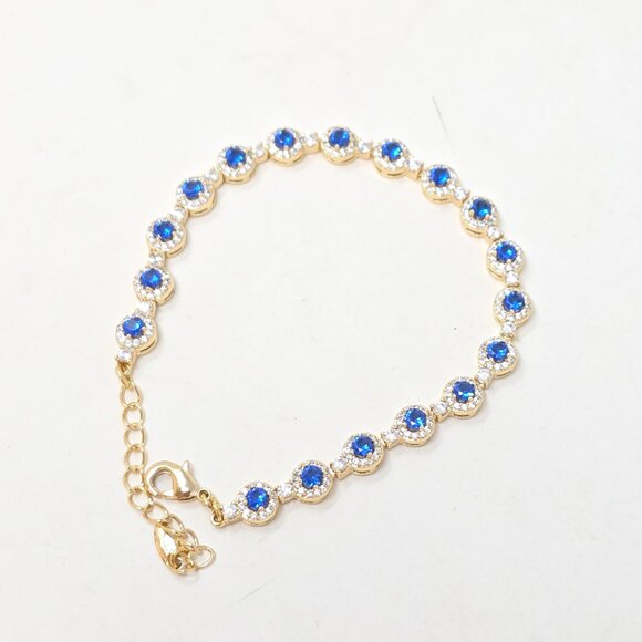 🎁🎅HOLIDAY TREASURES!  Blye Saphire Tennis Bracelet - Picture 2 of 2